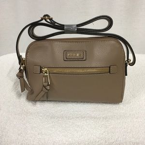Lodis Charlotte-Leather Crossbody Handbag-Beige